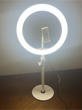 Neewer LED White Desk Table Ring Light with Phone Holder